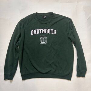 Dartmouth College Crewneck Sweatshirt Mens XXL Green Embroidered logo Ivy league